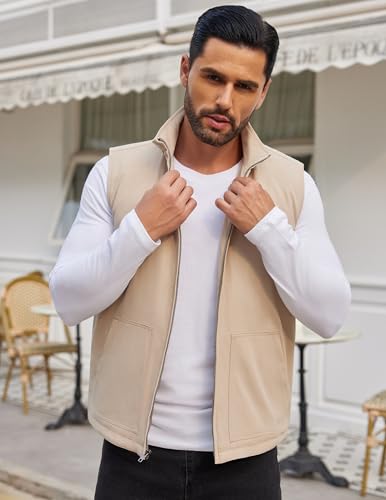 Image of COOFANDY Men's Casual Outerwear Vest Lightweight Zip Up Sleeveless Jacket Outdoor Work Hiking Travel Golf Vest with Pockets