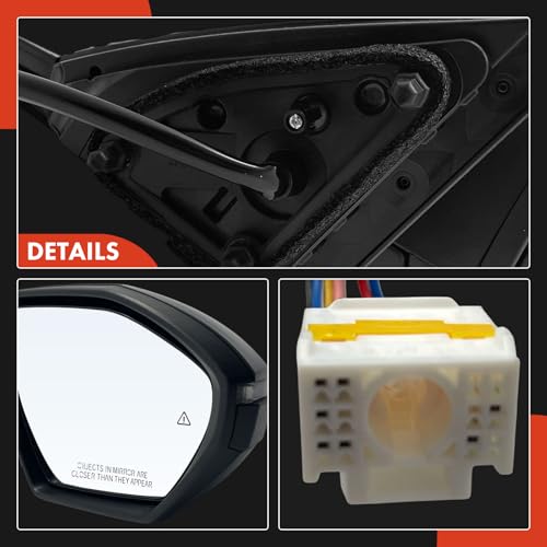 A-Premium Passenger Side Power Door Mirror - Compatible with Hyundai Tucson 2022-2024 - Non-Heated Manual Folding Smooth Black Outside Rear View Mirror with Turn Signal and Blind Spot Detection by A-Premium - Used condition - Image 8