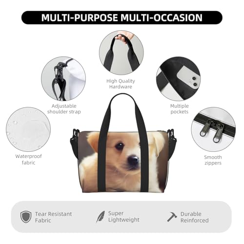 Travel Duffel Bag for Men Gym Bag, Cute dog Luggage Bag with Shoulder Strap, Large Gym Tote Bag for Women, Weekender Overnight Bag, Foldable Carry on Bag for Airplane4
