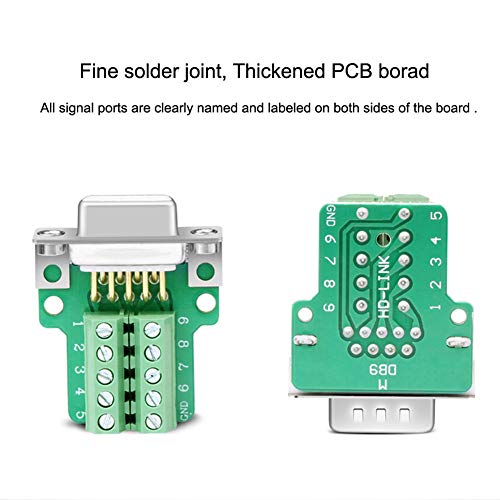 Comopez 2Pcs Db9 Breakout Connector Solderless Rs232 D-Sub Serial To 9-Pin Port Terminal Female Adapter Connector Breakout Board Module With Case #TOP4