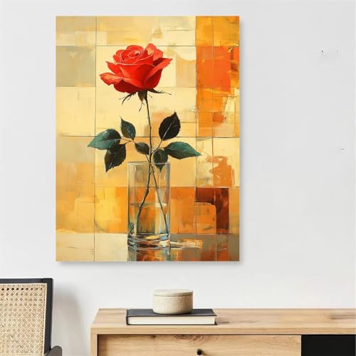 DIY peinture par numéro fleur avec cadre à offrir en cadeau créatif