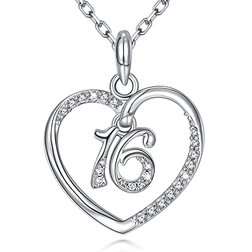 CRYSLOVE Collares personalizado con número de corazón 16th 18th 21st 30th 40th 50th 60th cumpleaños aniversario colgante collar joyería regalos para mujeres niñas esposa hija ella Cover