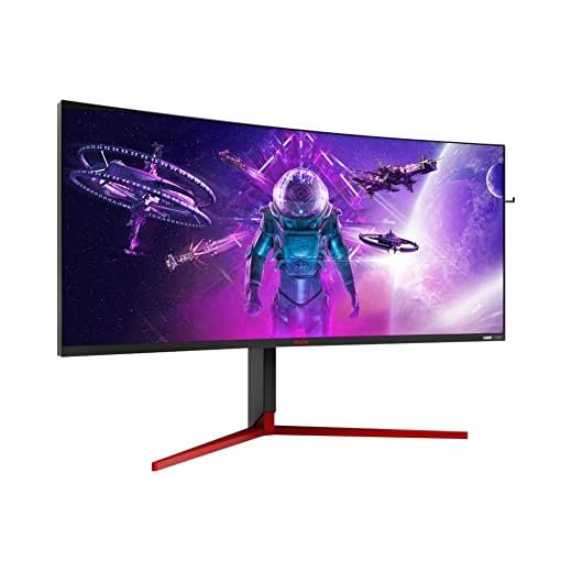 AOC Monitor Agon AG353UCG - Pantalla para PC Ultra Wide HD (3440x1440, 200Hz, 2 ms, HDR1000, G-Sync Ultimate, Flickerfree, Lowblue, Altavoces, VESA, HDMI, Displayport, USB), Color Negro