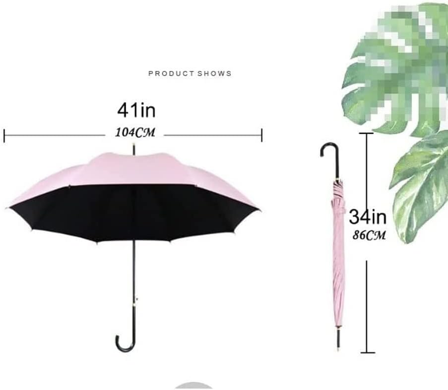 Windproof Umbrella Strong Umbrellas Umbrella Retro Large Canopy Stick Umbrella Solid Color Windproof Rain And Sun Cane Umbrella Umbrellas for Rain (Color : Yellow)