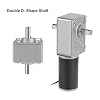Greartisan DC 12V 10RPM 40Kg.cm 8mm Double Shafts Self-Locking Reversible Worm Gear Motor with Cable, High Torque Speed Reduction Motor, Turbine Electric Gearbox Motor