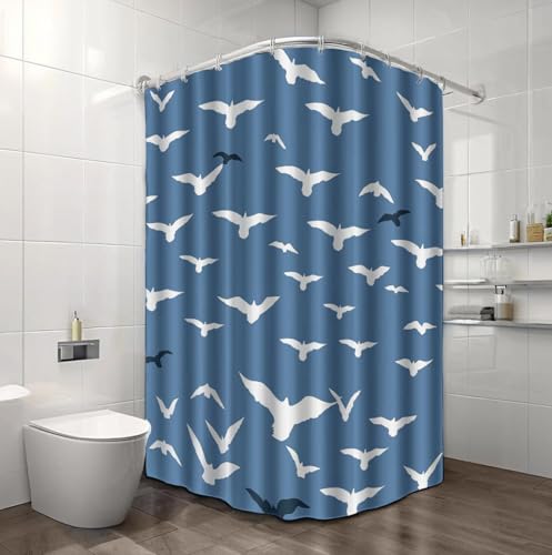 Rideau de douche oiseau lavable pour éliminer les éclaboussures sur le sol - 5