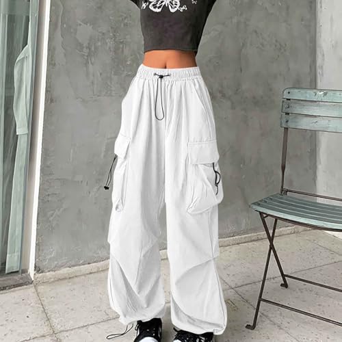 Cargo Pants Women Elastic High Waisted Sweatpants Fashion Teen Girls Y2k Streetwear Loose Fit Casual Jogger Pants2