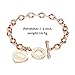 pichuxiu Heart Bracelet for Women Rose Gold Heart Charm Bracelet Plated 18K Gold Bible Scripture Jewelry Gift Her Link Chain OT Clasp Stainless Steel Birthday Christmas