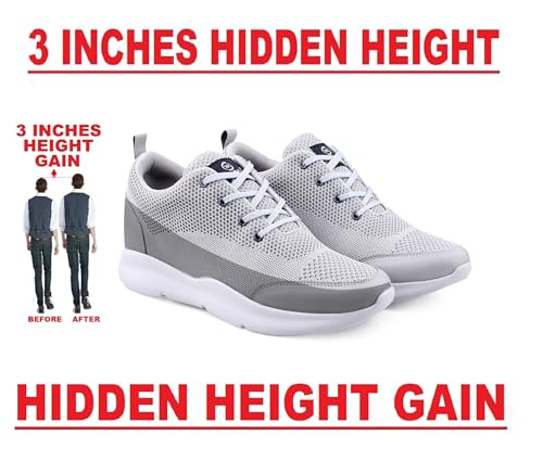 Image of Mens Global Rich's Men's 3 Inch Hidden Height Increasing Black,Blue,Brown,Grey Casual Sports Laceup Shoes with Eva Sole Casual Shoes