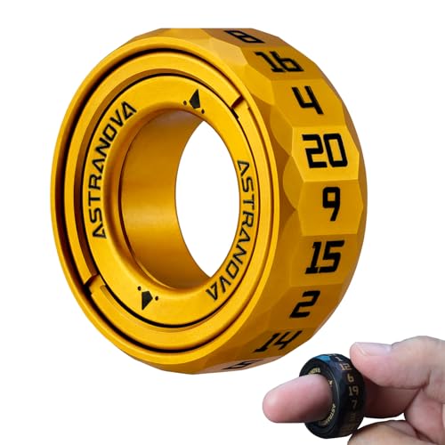 Image of Stellar D20 Dice Ring - Spinner Dice for DND RPG Tabletop Gaming Accessory with Rotating Dice D20 CNC Machined Brass Spinner Ring for D&D Gift for Dice Goblins, DM & Fantasy Engineers Anxietyrelief