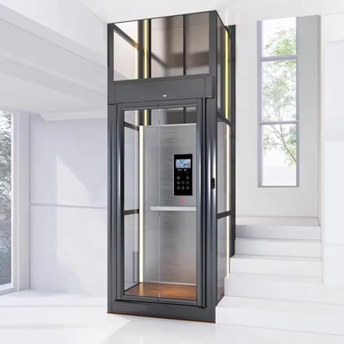 Customized Villa Elevator Small Residential Elevator Panoramic Glass House Elevator for 2-3 Story Homes Quiet Space Saving Indoor House Elevators Lifts