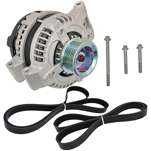 Alternator Replacement Fit for 2003-2007 Honda Accord L4 2.4L, Replace 31100-RAA-A01 31100RAAA01, With 2 Pcs Belts & 3 Pcs Bolts