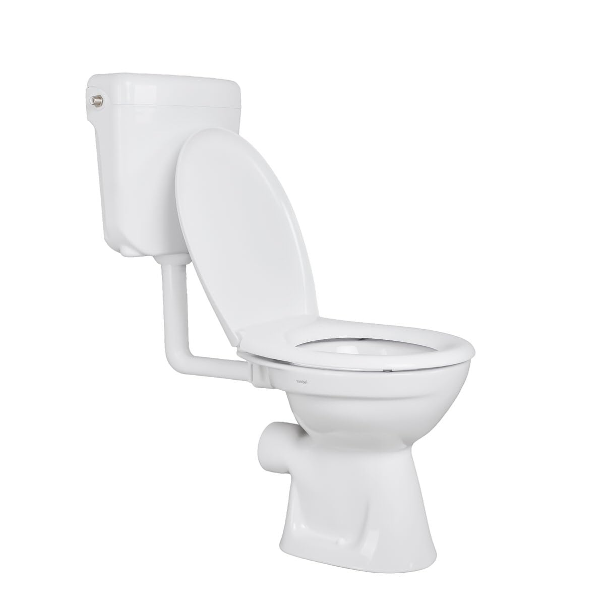 Belvit Stand WC mit Spülkasten komplett, weiß | Toilettenschüssel Tiefspüler, Abgang waagerecht, Softclose Deckel, Keramik