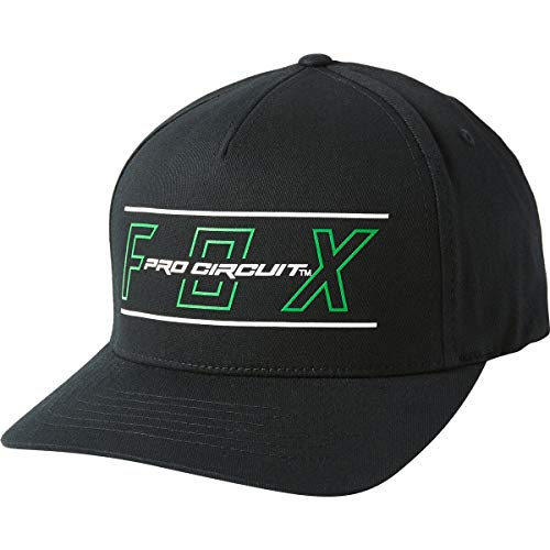 Fox Racing Men s Standard Pro Circuit X Fox Flexfit Hat, Curved Baseball Cap, Black, Large-X-Large