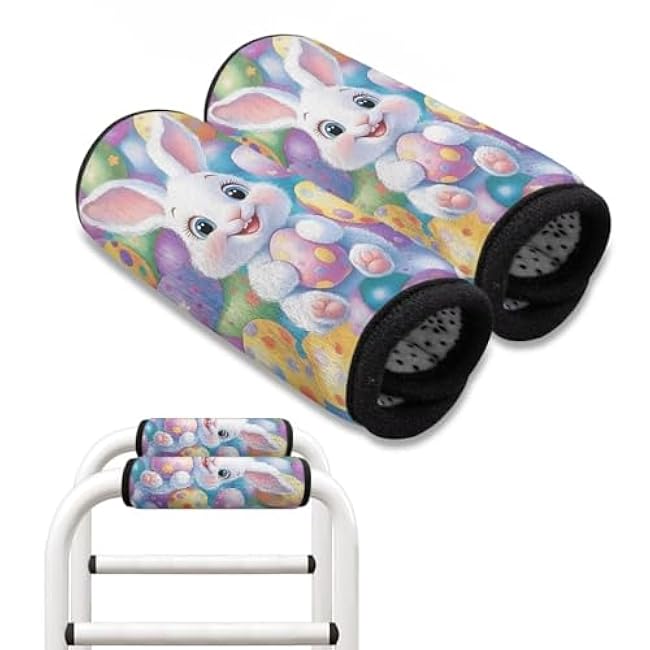 GLENLCWE Walker Hand Grips Cover 2 Packs Wheelchair Armrest Covers Anti-Slip Hand Grip Covers Mobility Aid Crutch Pads Comfortable Cushion Walker Grip Pads