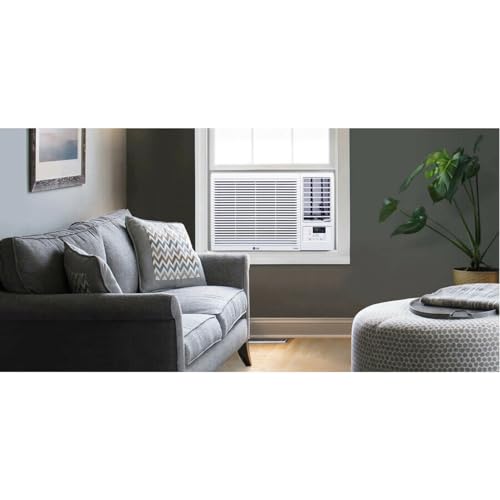 Image of LG 12,000 BTU Smart Window Air Conditioner with Supplemental Heat, 230V, Cools 550 Sq.Ft. (22' x 25' Room Size), 2 Cooling, Heating & Fan Speeds, Works with LG ThinQ, Amazon Alexa, and Hey Google