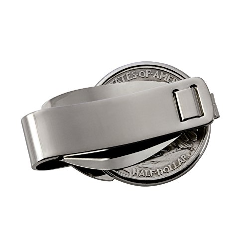 Coin Money Clip - Silver Franklin Half Dollar | Brass Moneyclip Layered in Silver-Tone Rhodium | Holds Currency, Credit Cards, Cash | Genuine U.S. Coin | Includes a Certificate of Authenticity2