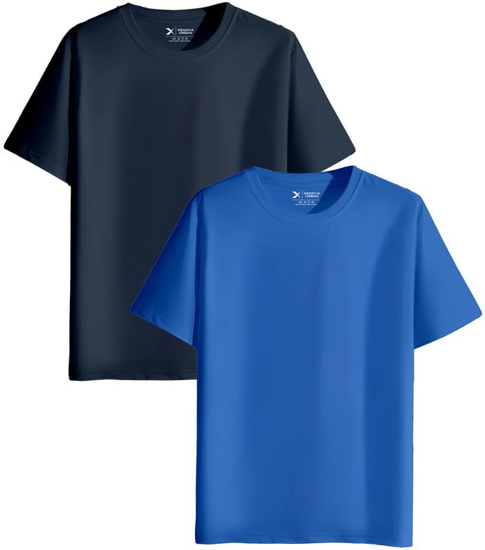 Image of XENOVAURBAN Unisex Regular Cotton Combo of 2 Solid Color Tshirt