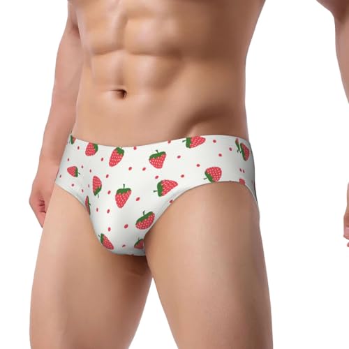 Kawaii Strawberry Print Men'S Brief Underwear Underpants Triangle Briefs With Pouch2