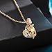 Austrian Crystal Heart Rose Flower Pendant Necklaces for Women Fashion 14K Gold Plated Dainty Necklace Hypoallergenic Jewelry (Aurora Borealis)