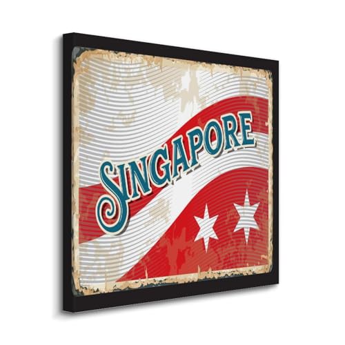 Arte de pared en lienzo de Singapur, decoración de pared moderna de 20x20 para el hogar