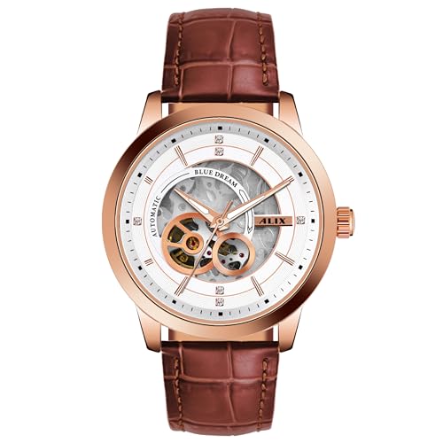 Image of ALIX Automatic Mechanical Watch Silicone Band Water-Resistant Stylish Gift for Men
