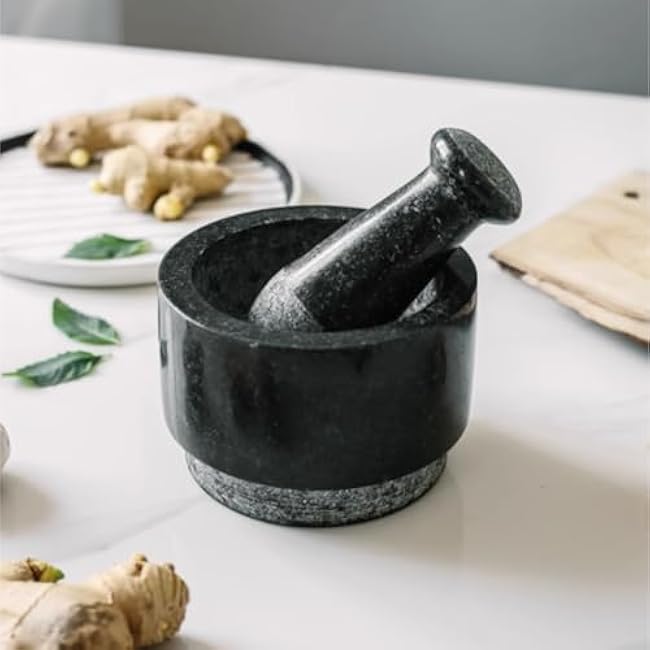 QUQUQ Mortar and Pestle Set Household Garlic Jar Garlic Crusher Marble Grinder Kitchen Crusher Pestle Set Seasoning Spice Tools