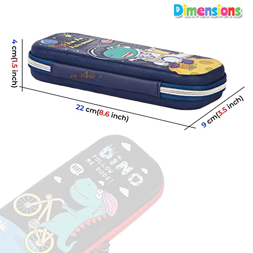 Image of Zest 4 Toyz Pencil Pouch for Boys for School | 3D Cover EVA Dino Theme | Compass Box Organizer | Large Capacity Pencil Pouch Bag | Premium Stylish Pen Holder Pencil Box for Kids | Return Gifts