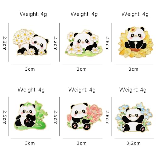 Image of Panda Cute Oil Dripping Panda Brooch Outdoors Lapel Pins Badge Brooch Pins (Bro000001)
