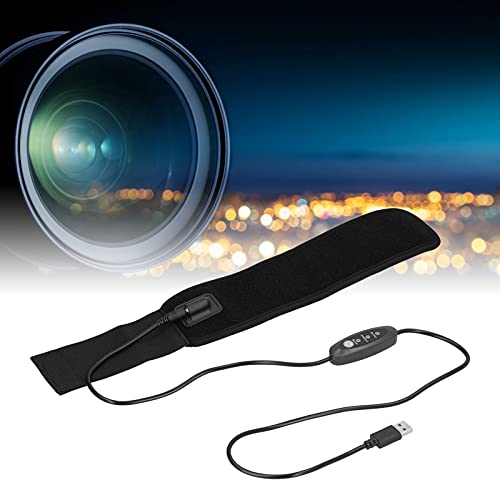 Calentador de lentes USB Cinturón calefactor eléctrico USB Durable Temperatura de 3 niveles Calentador de lentes Prevención de condensación Calentador de lentes DC 5V 7W para lentes de cámara universa
