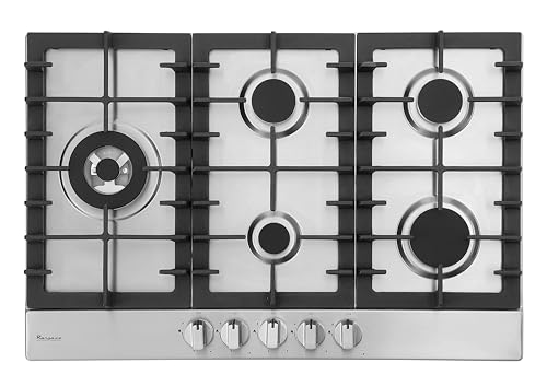 RCG341S Gas Cooktop, Sealed Iron Grates, Die Cast Metal Burner Controls, 34", Stainless Steel
