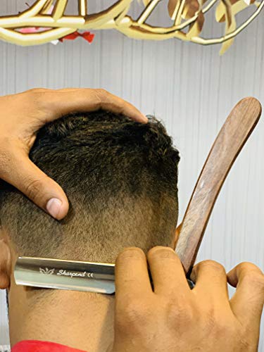 Straight Razor - Straight Edge Razor Natural Wood Scale – Sharp, High Hardness J2 Japanese Steel Cutthroat Straight Edge Blade, Vintage Wood Handle, Barber Razor #TOP5