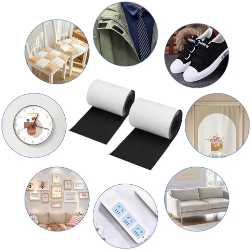Klettband Selbstklebend Extra Stark, 11cm x 2M Klettverschluss Selbstklebend Extra Breit, Doppelseitiges Klettband zum Nähen Klettverschluss Band für Sofa, DIY Handwerk, Startseite und Büro