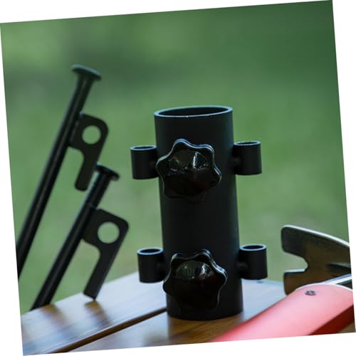 Support pour bâtons de tente de camping en acier noir résistant - 8