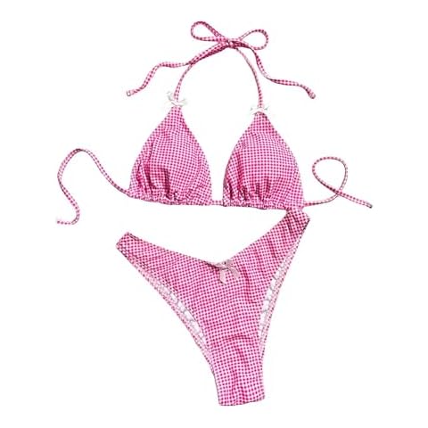 Falainetee Women's High Waisted Gingham Bikini Set Cover