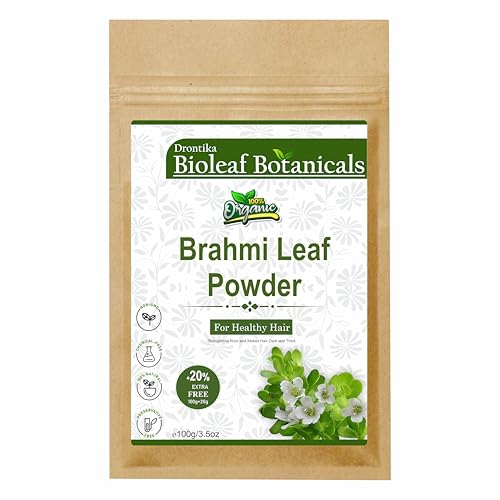 Image of Bioleaf Botanicals Brahmi Powder | 100% Pure & Natural | For Hair Growth, Scalp Nourishment & Glowing Skin | Herbal Powder for Face & Hair Masks | Chemical-Free - 100g x 3 (Total 300g)