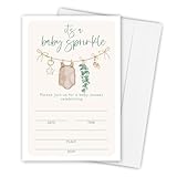 dsjaidh Set Of 25 Baby Shower Invitation Cards - It's A Baby Sprinkle - Vintage Baby Clothes Invitation Sets With Envelope - Double Side Gender Reveal Party Supplies(4'x6') - B07