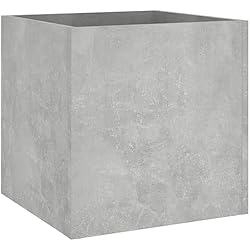 Macetas Hormigon Castelar vidaXL Jardinera Jardín Parque Terraza Balcón Patio Plantas Flores Maceta Hierbas Sala Macetero Cuadrado Madera Contrachapada Gris Hormigón