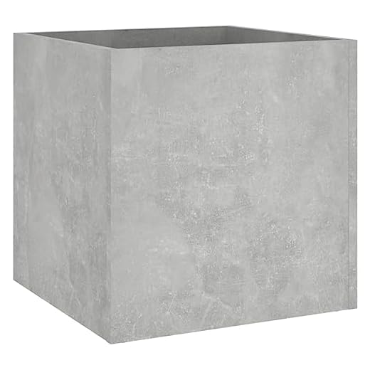 vidaXL Fioriera Grigio Cemento 40x40x40 cm in Legno Multistrato