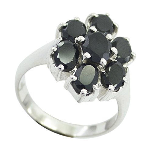 Bague de fiançailles argent sterling onyx noir contre les métaux allergènes