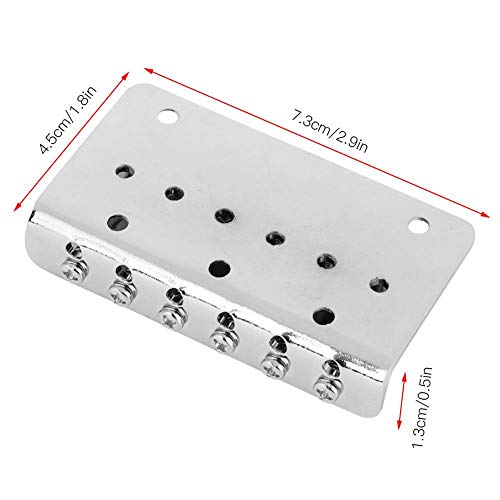 Dilwe DILWE3RI5QHSC6Y Guitar Bridge, 6 String Metal Fixed Hardtail Tailpiece Bridge Saddle With 5 Pcs Screws For Electric Guitar Bass thumb #5
