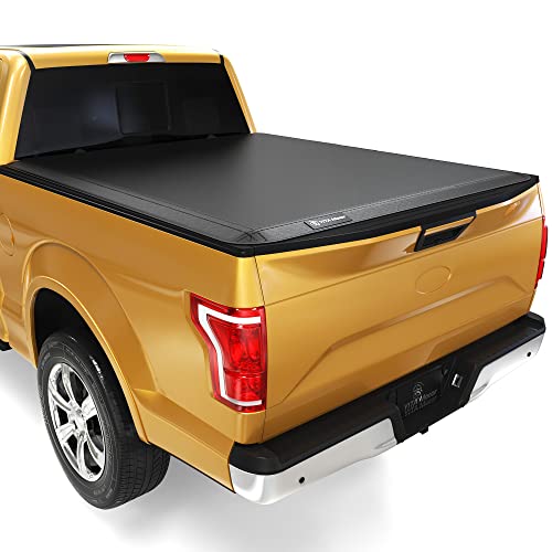 YITAMOTOR Soft Quad Fold Truck Bed Tonneau Cover Compatible with 2015-2023 Ford F150 F-150 (Excl. Raptor Series), Styleside 5.5 ft Bed