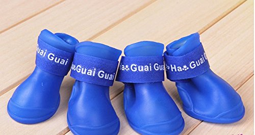 Mascota Perro Lluvia Botas Botines Zapatos de goma protectores impermeable S/M/L 3...