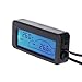Fogun - Mini termometro digitale per auto con display LCD per interni ed esterni, 12 V, 1,5 m, sensore via cavo