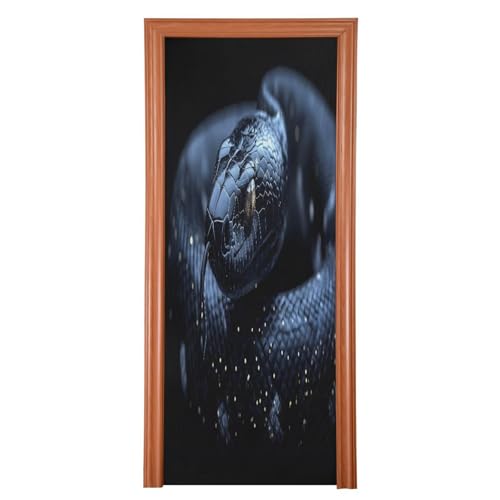 FLildon Black Snake Door Cover Decoration, Party Accessory Porch Decor for Festive Ornament Room Door Covers 35 x 79 Inch