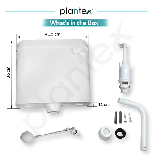 Image of Plantex Flush Tank for Toilet /Single Flushing Cistern for Bathroom with 10 Ltr Water Capacity /Polypropylene Toilet Flush Tank - Pack of 1 (Classic, White)