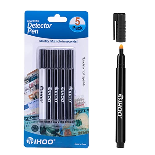 TIHOO Counterfeits Pen, Fake Money Marker, Counterfeit Bill Detector...