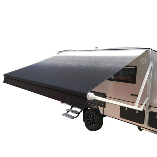 ALEKO Motorized Retractable RV Trailer Awning for Home or Camper- 13x8 Ft - Black Fade