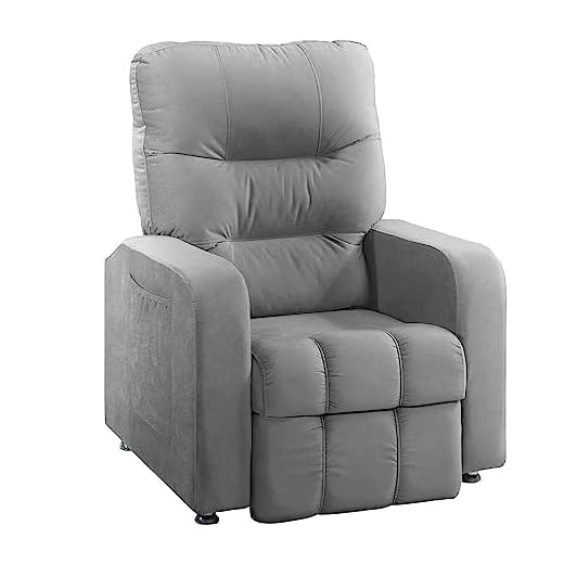 Poltrona do Papai Reclinável Maldivas Suede Cinza - Speciale Home