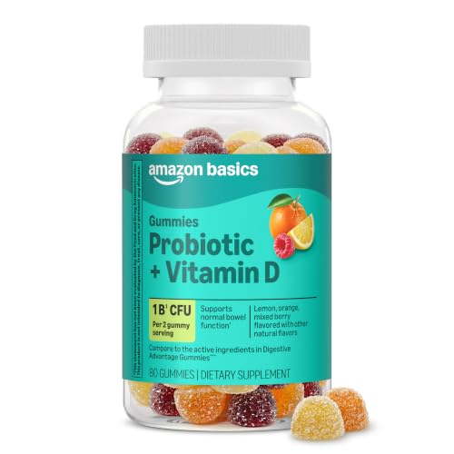 Amazon Basics Probiotic with Vitamin D Gummy 80 Count